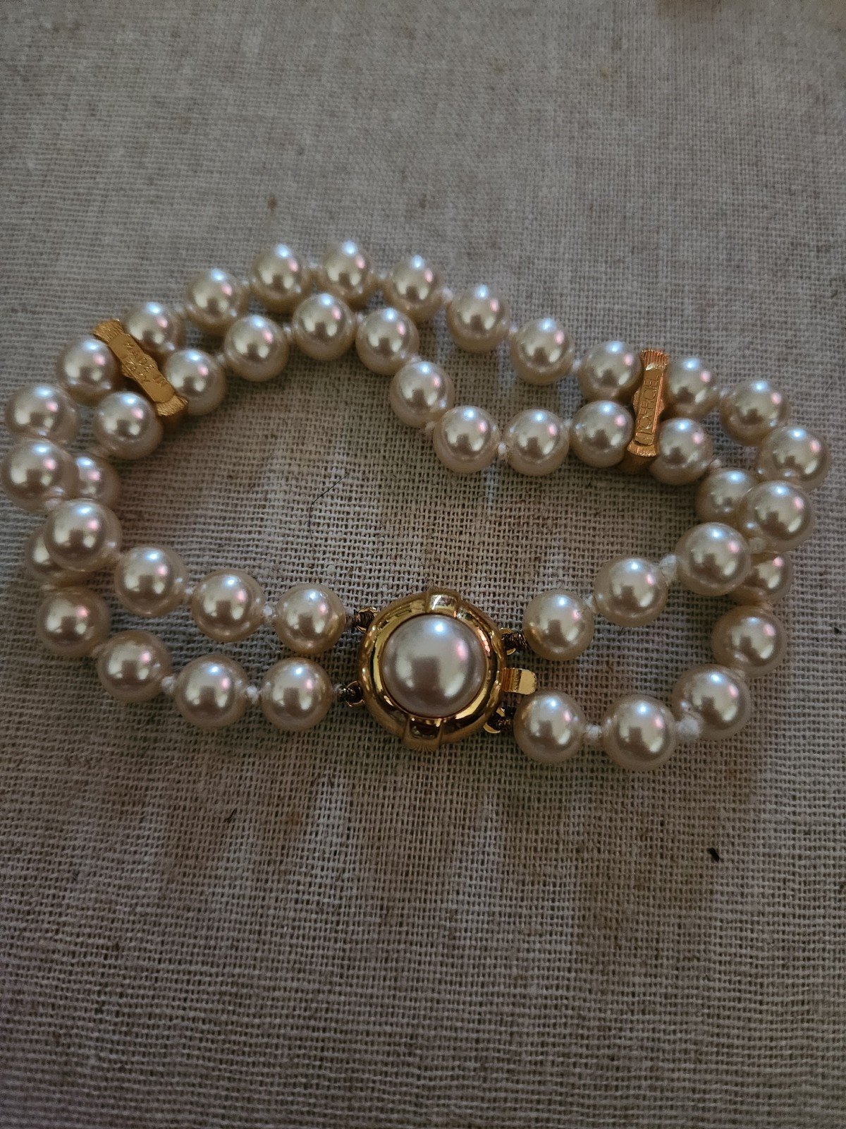 Vtg L'Officiel Bijoux Accessori Roma Italia Faux Pearl Bracelet