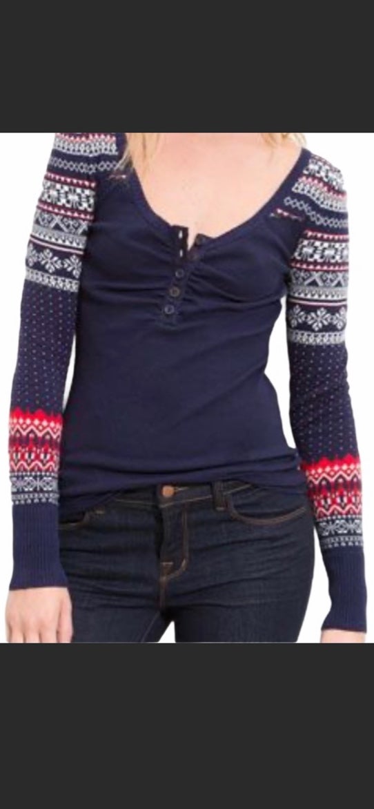 Free People Cabin Fever Thermal Sweater Henley XS