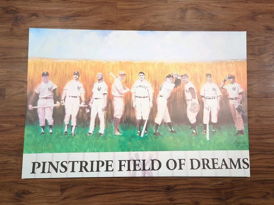 Yankees Pinstripe Field of Dreams 24x36 Canvas Print MLB Baseball Derek Jeter
