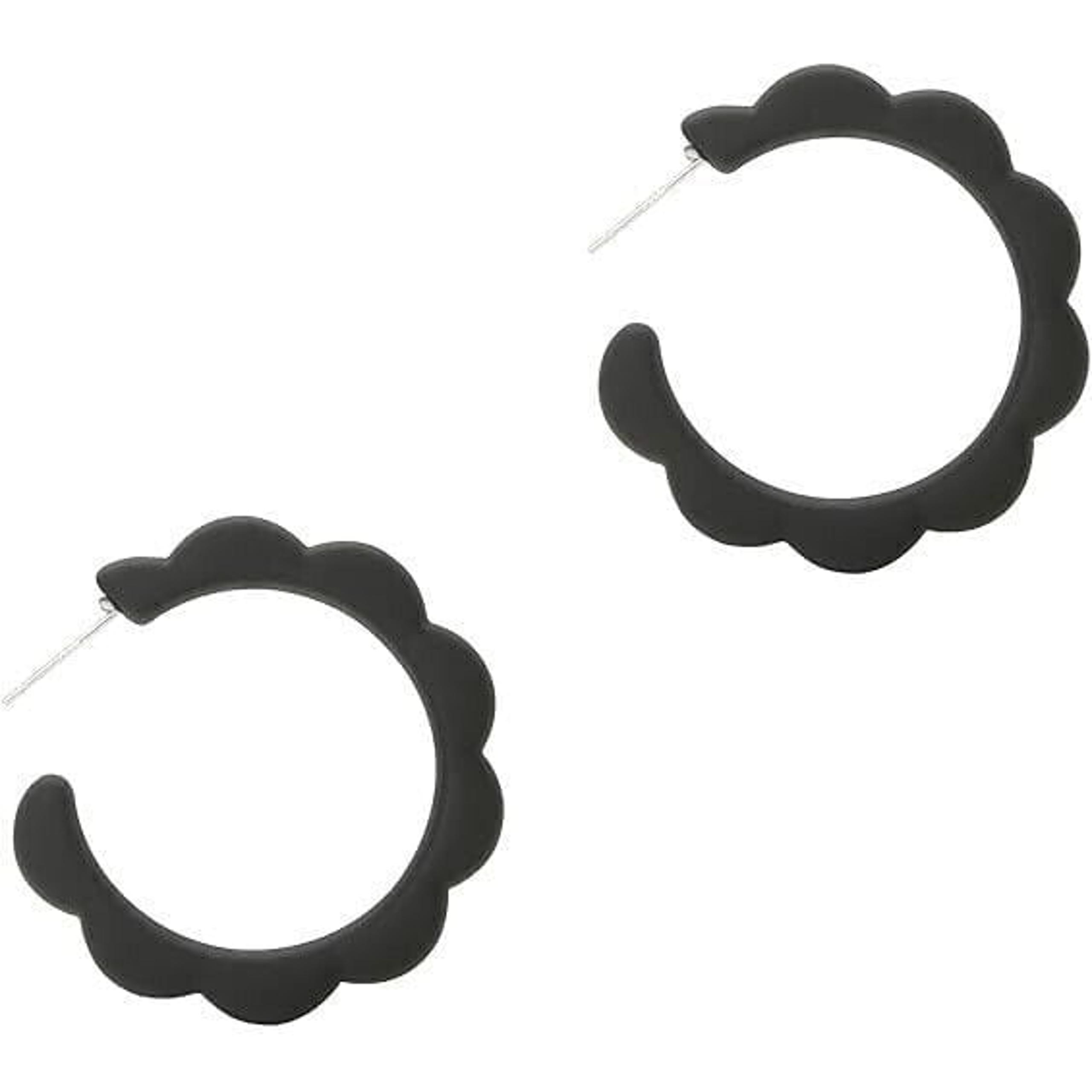 Acrylic Flower Hoop Earrings Lightweight Floral Open Hoops Candy Color Hoop