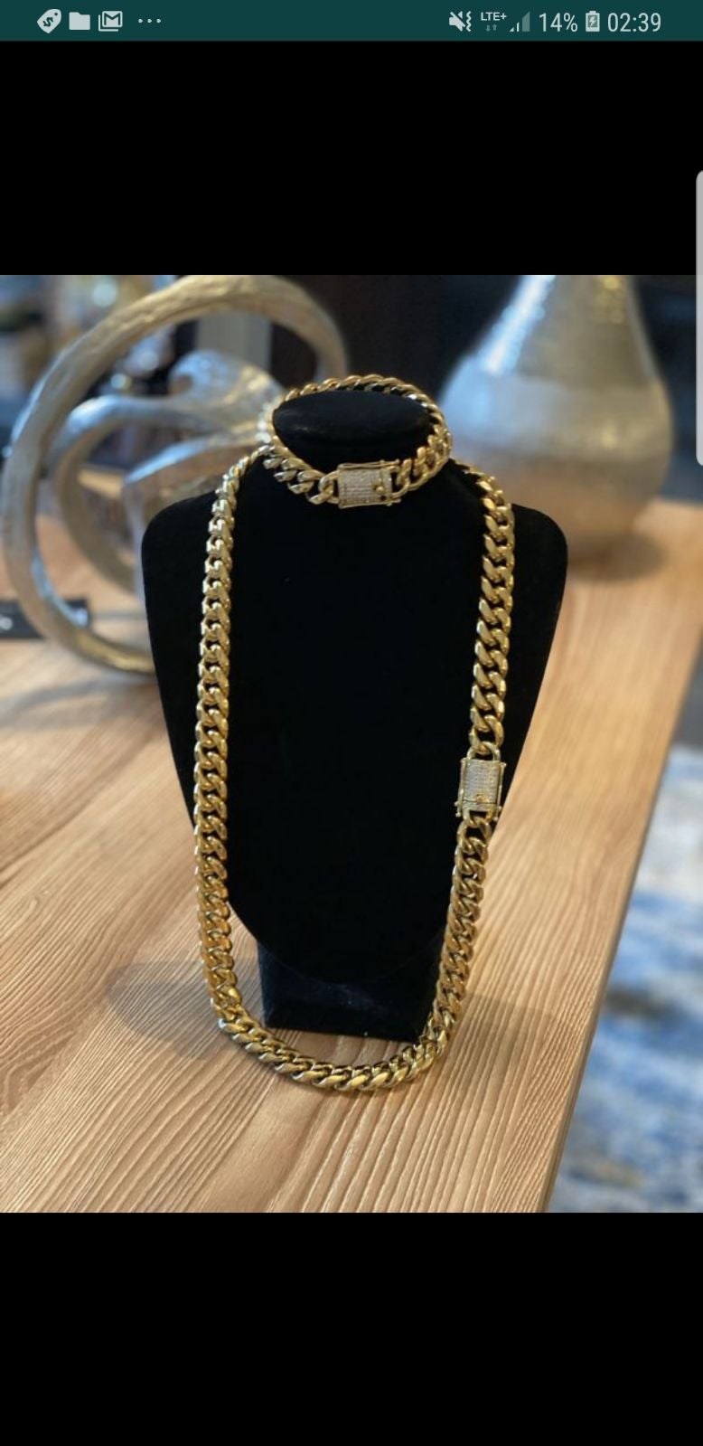 14K GOLD PLATED ICED OUT MIAMI CUBAN CHA