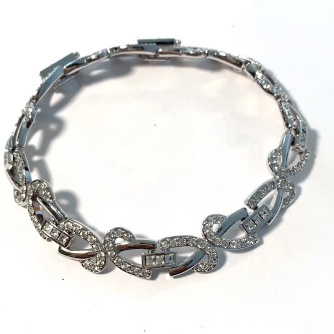 Swarovski Brand Clear Crystal Silver Tone Sparkly Bracelet 8