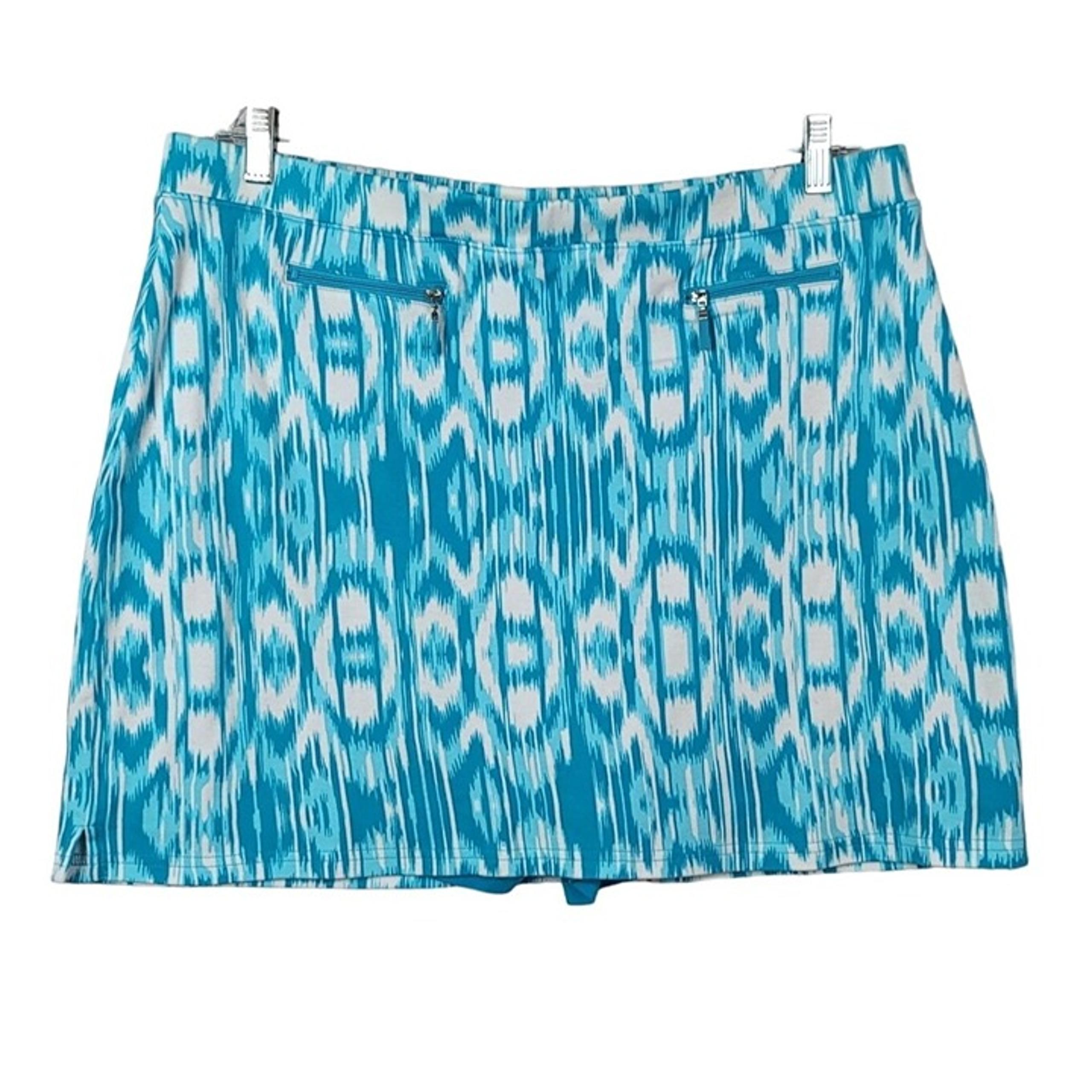 Jones New York Sport Skirt Skort Blue Turquoise XXL Shorts Zip Pockets Pull On