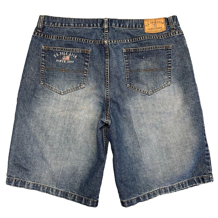 Vintage Y2k US Polo Assn Denim Shorts Jorts Mens 40 Grunge Streetwear