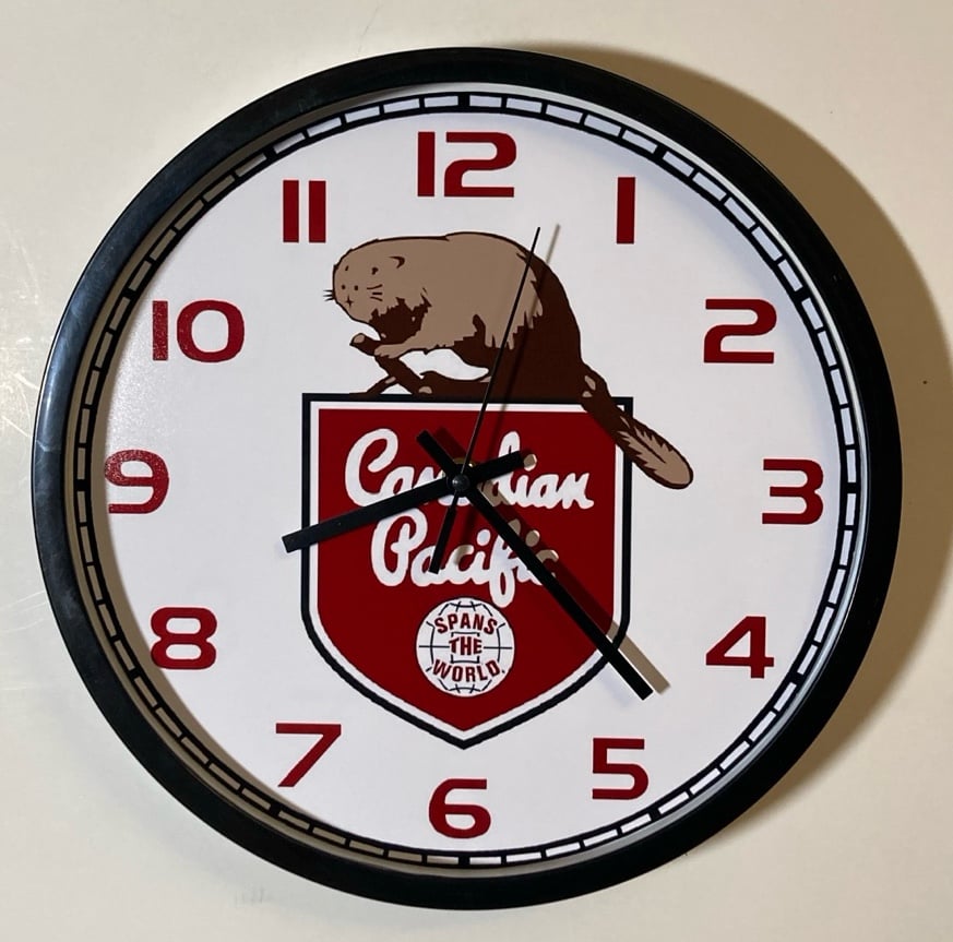 Canadian Pacific RR logo battery operated wall clock