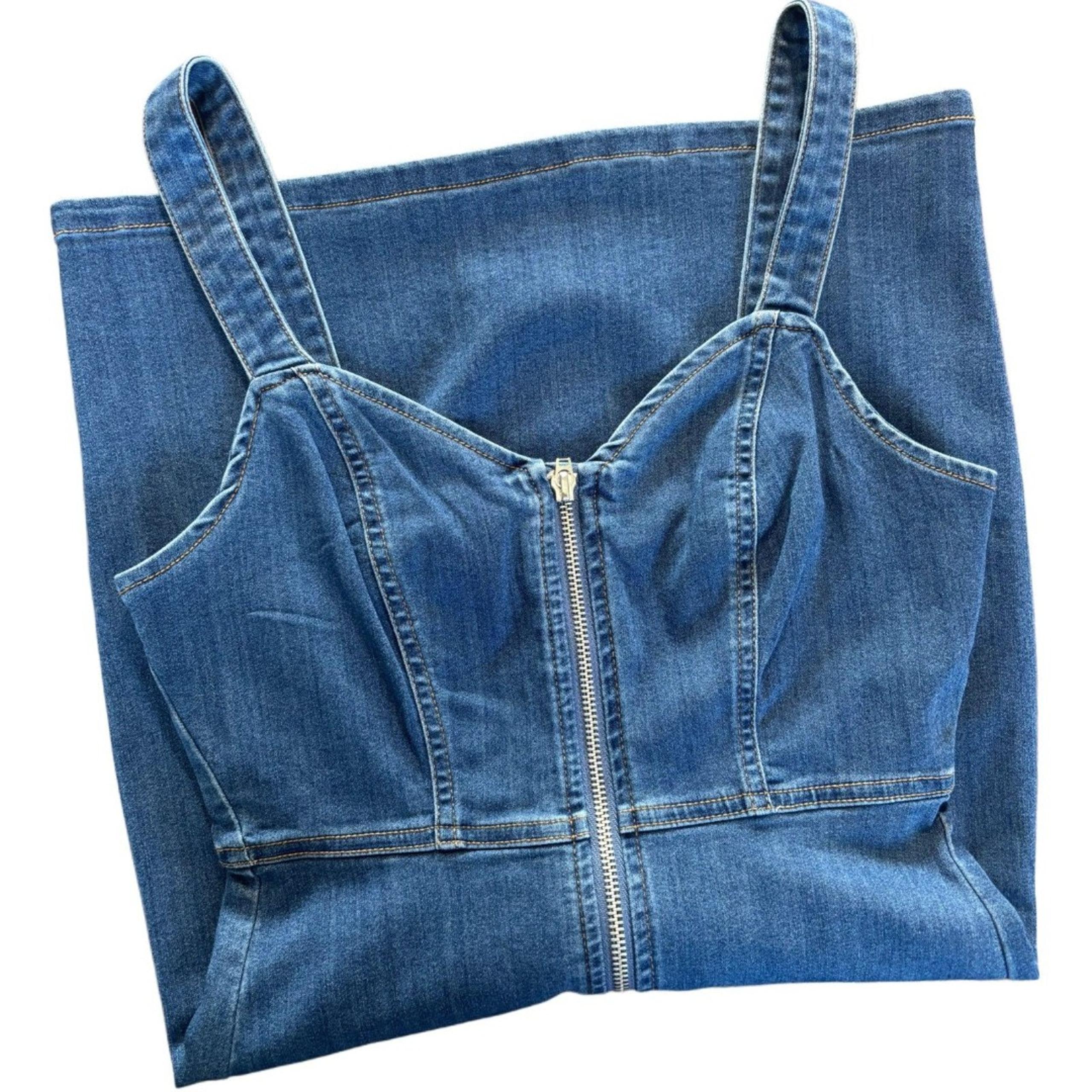 Guess Denim Dress Women's Size Small Zip Front Stretch