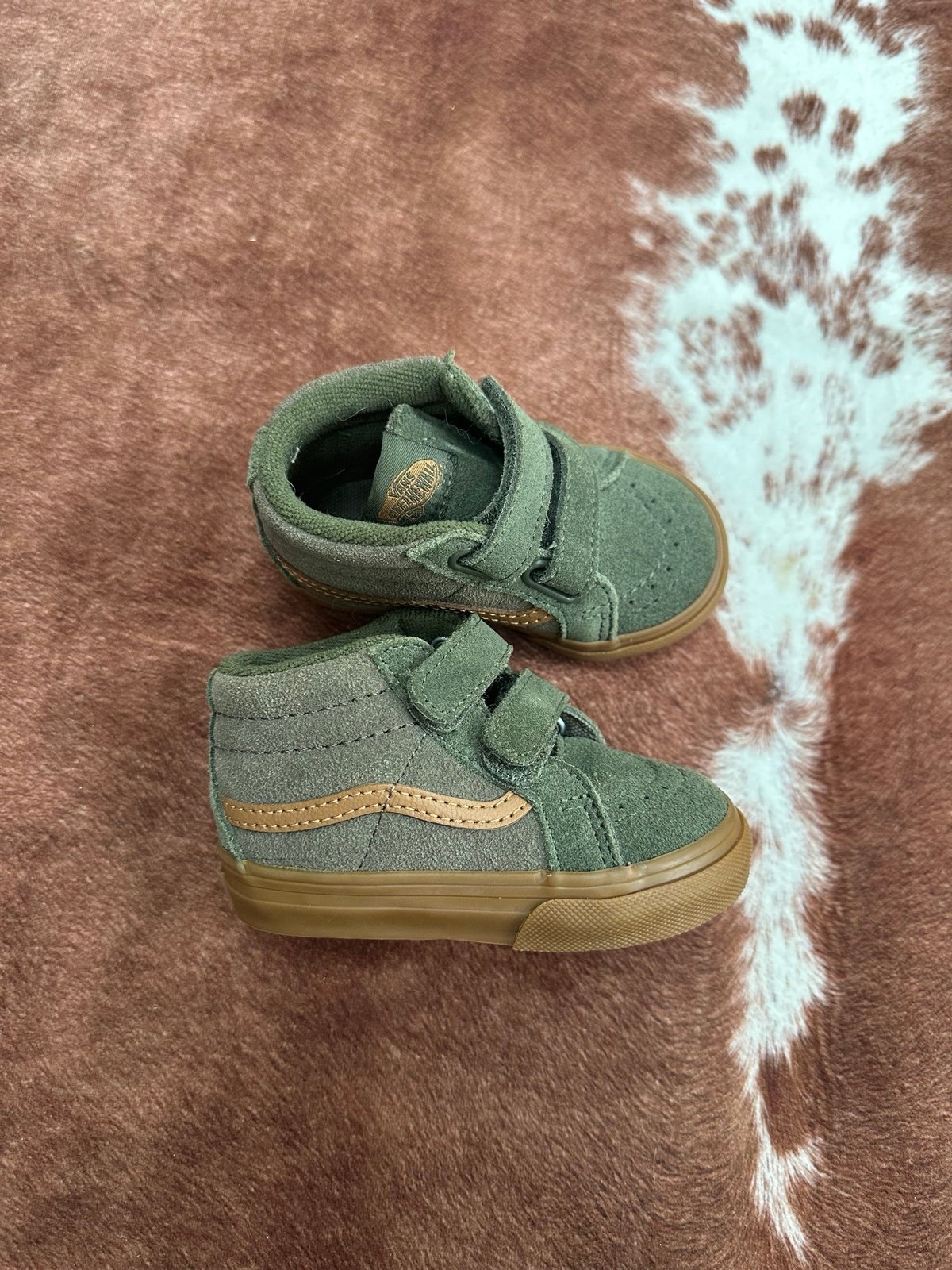 Vans olive green with gum bottoms