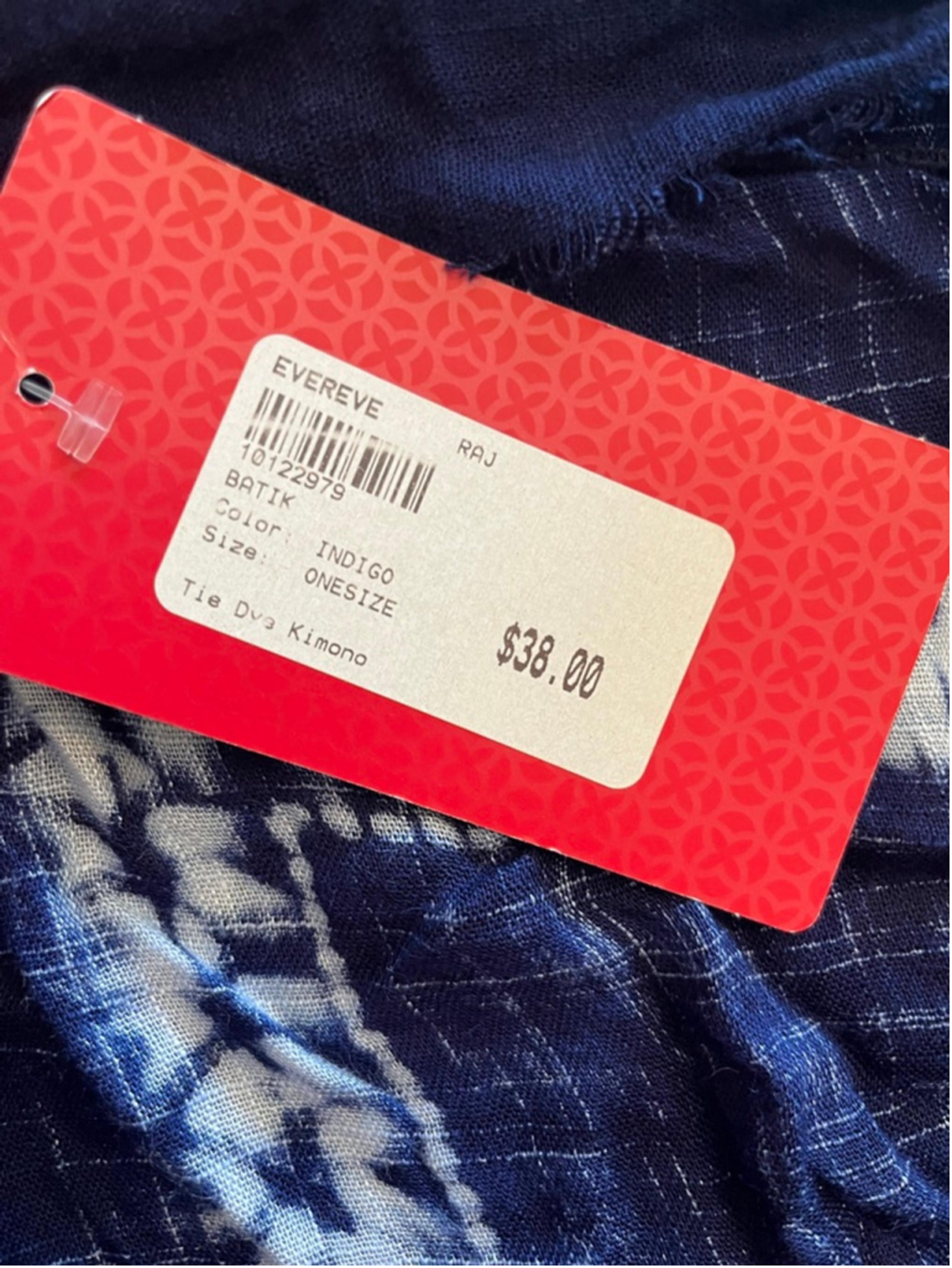 Women's Evereve Kimono One Size Indigo Batik Tie Dye