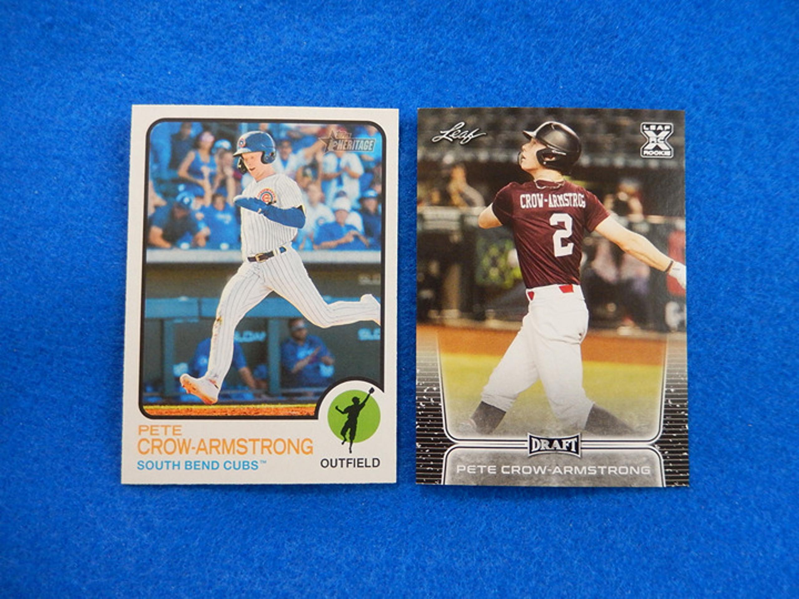 Lot of 2 PETE CROW-ARMSTRONG Rookie Cards - Topps Heritage & Leaf - New Leaf