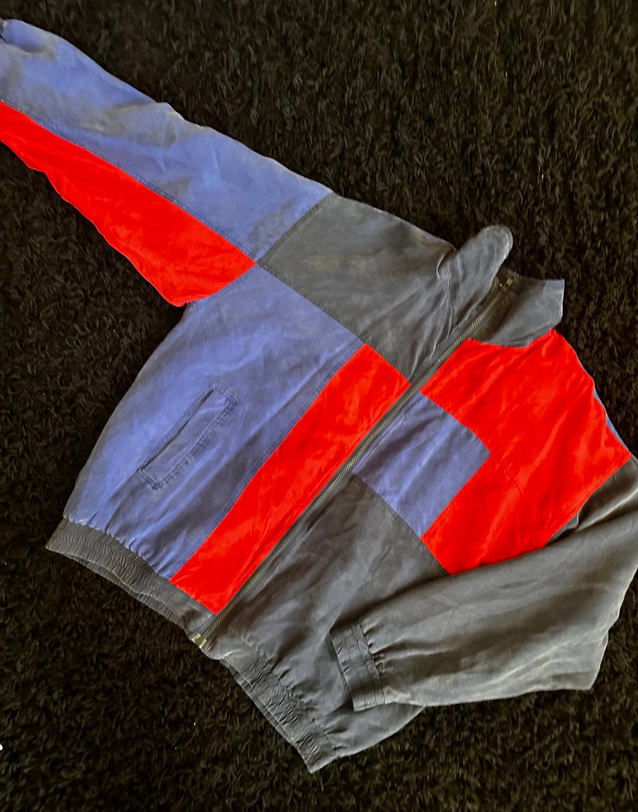 Vintage Bogari 100% Silk Color-block Jacket