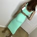 Kenny Flowers Dress Size XS Stretchy Island Mint To Be Bodycon Green Maui Cutout