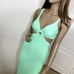 Kenny Flowers Dress Size XS Stretchy Island Mint To Be Bodycon Green Maui Cutout