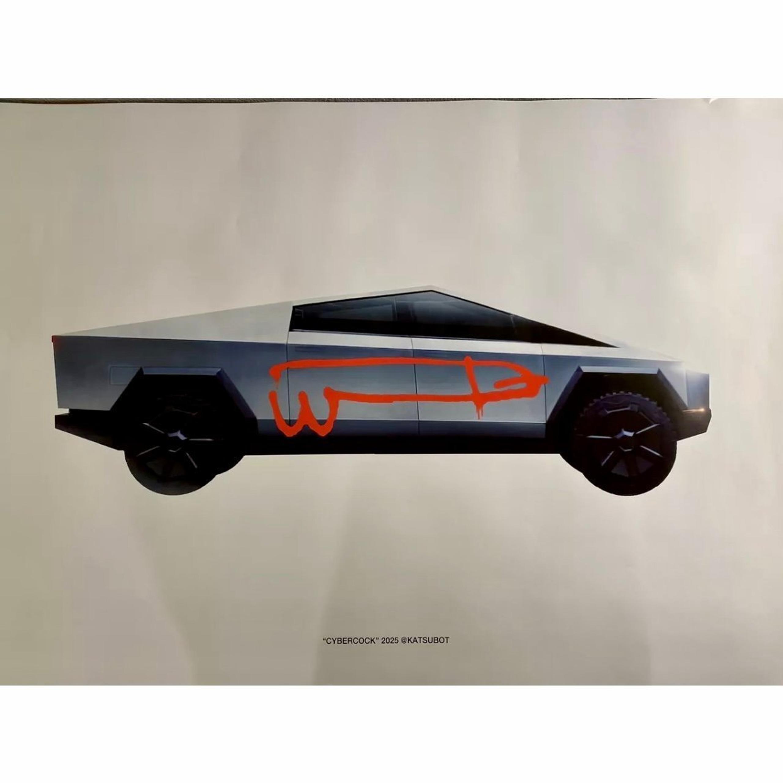 Katsu BTM Art poster Tesla cyber truck Irak supreme graffiti RVCA Kaws - Alife
