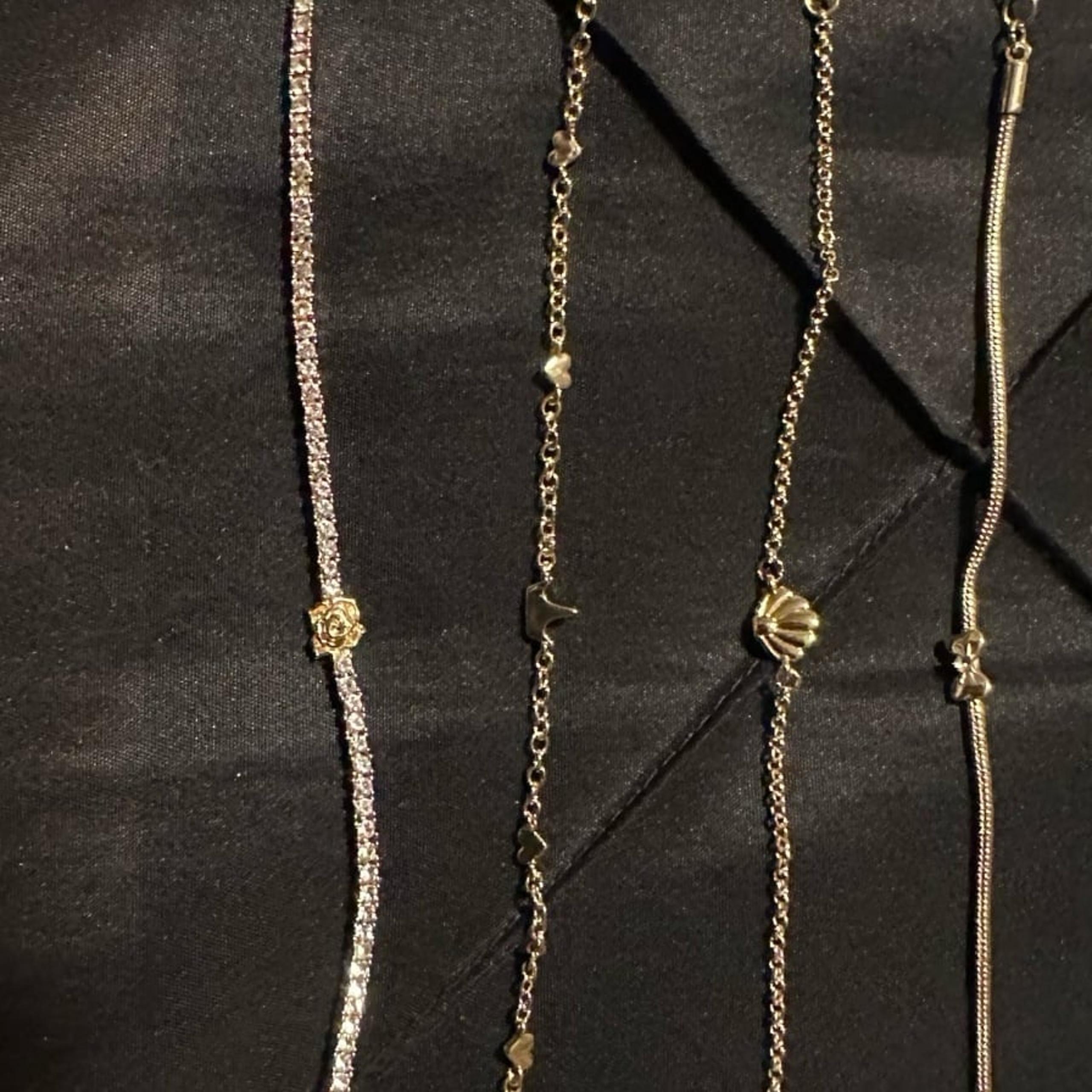 BaubleBar Disney Princess 4 Gold Bracelet Set Ariel, Belle, Snow White and Crown