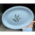 Lovely Mid Century Modern Skytone Homer Laughlin Signed Cornflower Blue Platter
