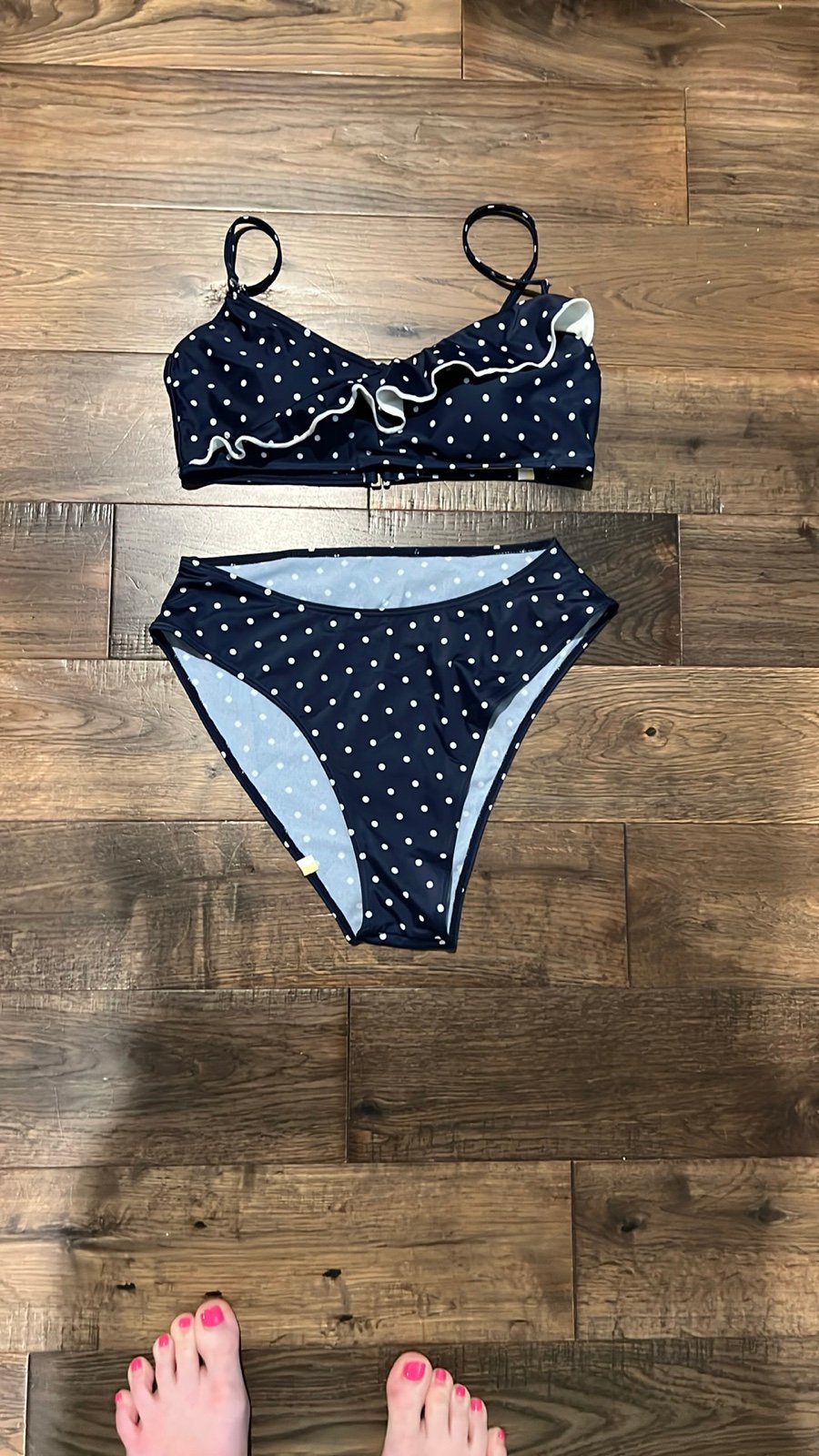 Summersalt Navy Polka Dot Bikini Set NWOT size 6