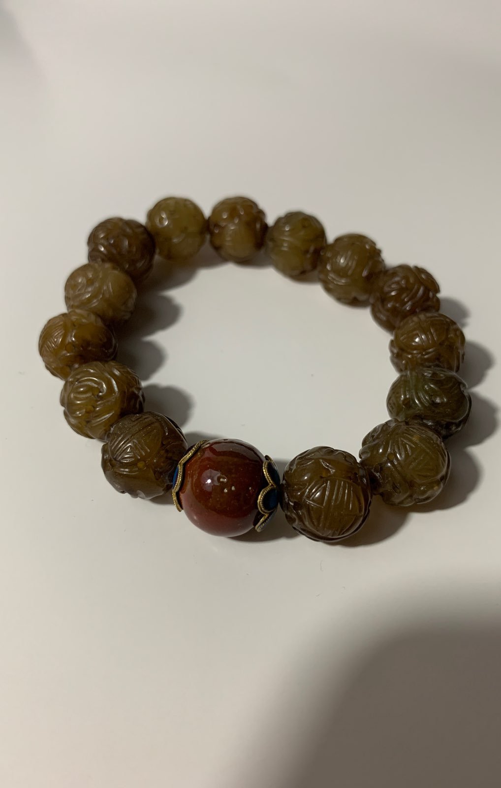 1800''SAntique jade bead bracelet