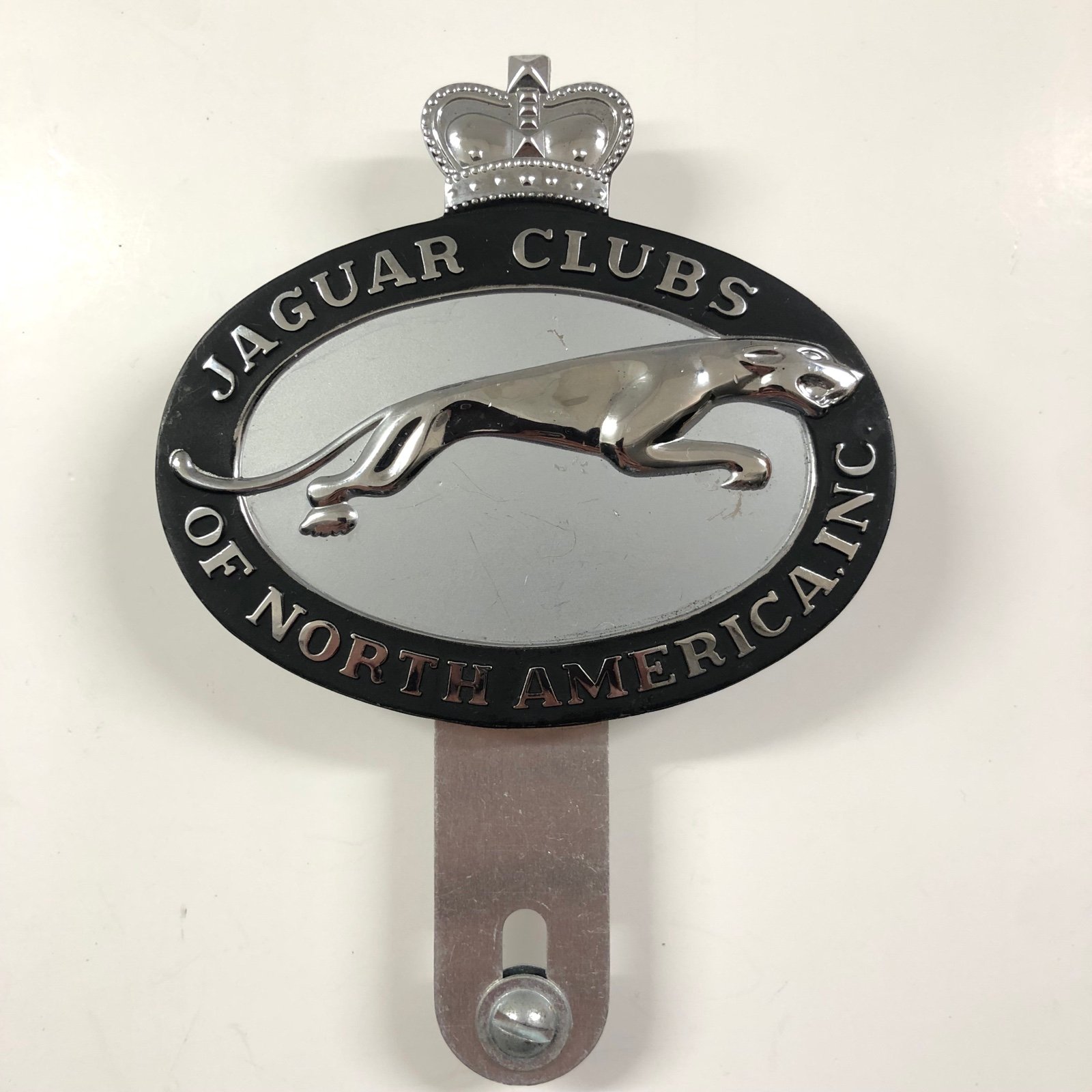 Jaguar Clubs of North America Inc. Bumper Insignia Black Enamel Silver