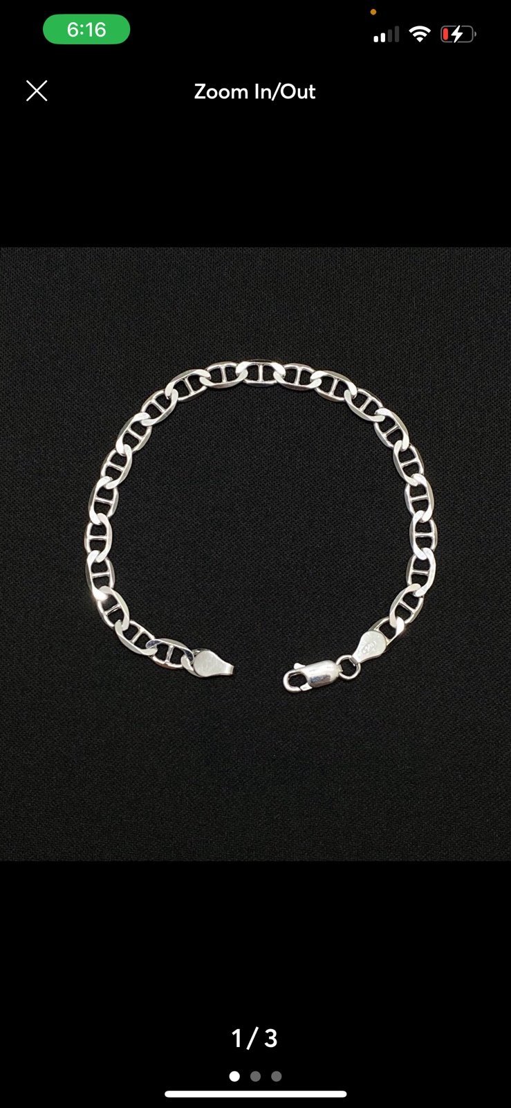 Solid Sterling Silver 5mm 7” Mariner Bracelet