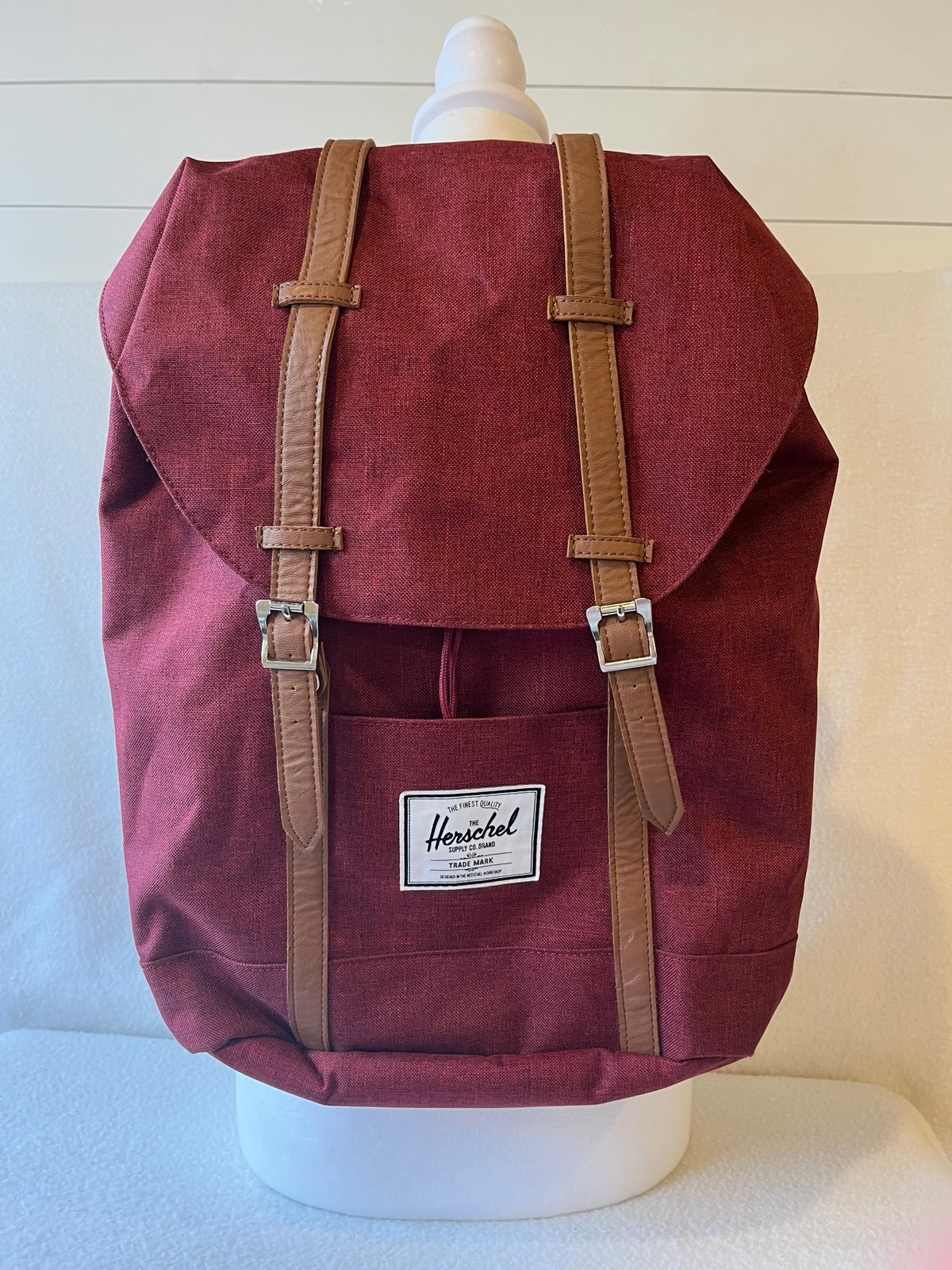 HERSCHEL BACKPACK RED SCHOOL BOOK BAG CARRYON TRAVEL BAG OVERNIGHT BAG