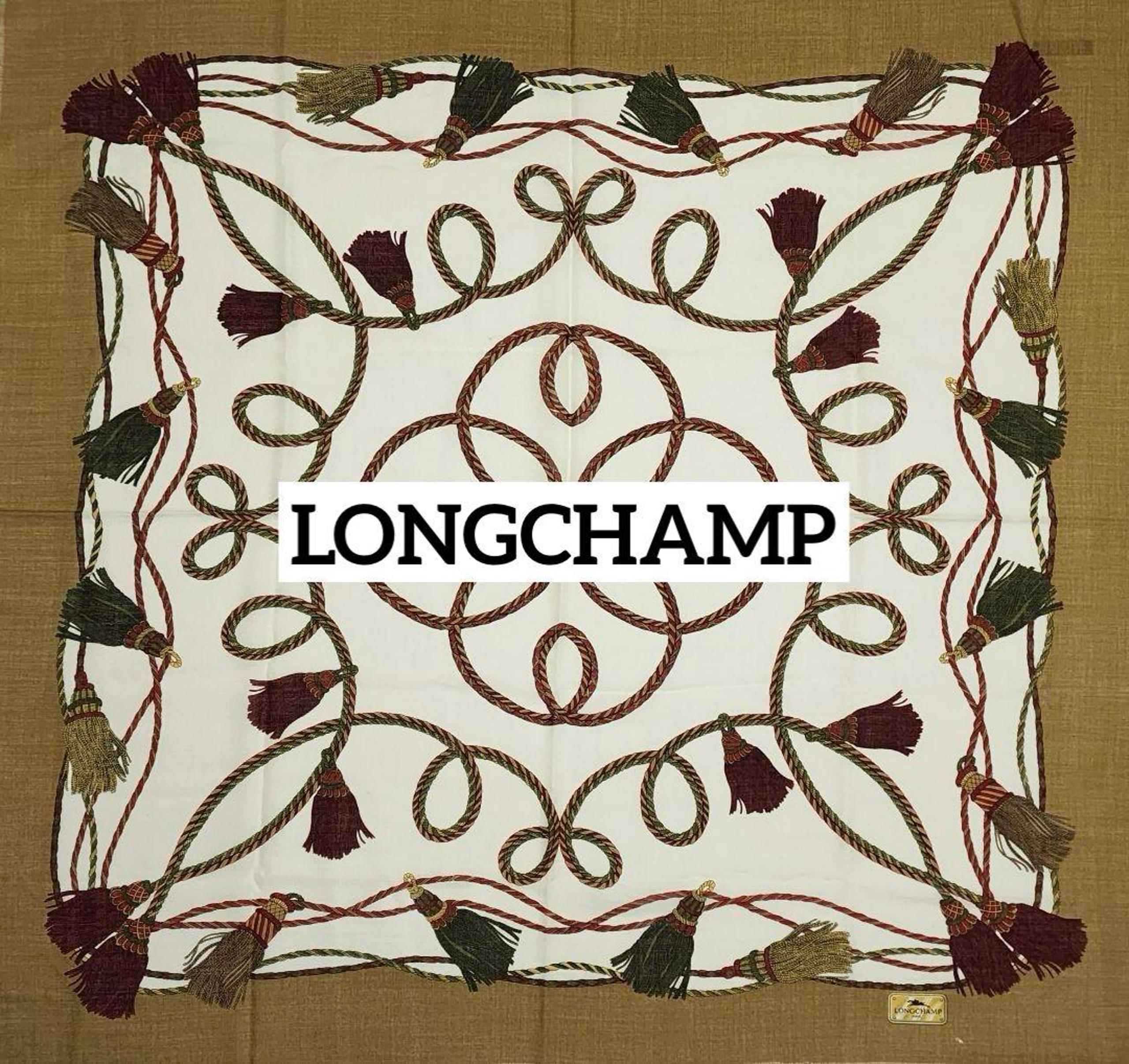 ★LONGCHAMP★ Stole Shawl Tassel Wool Blend Brown