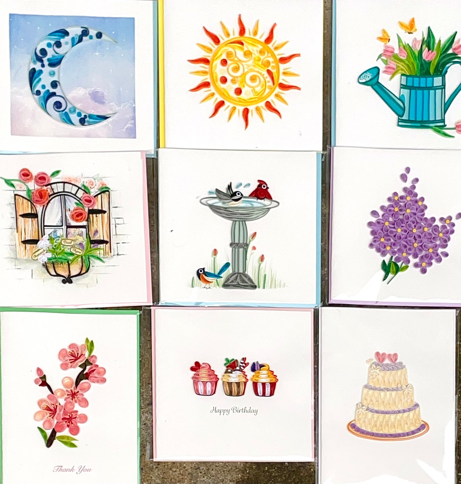 9 Quilling card Co. new sealed blank all oxcasiona greeting cards retail 149