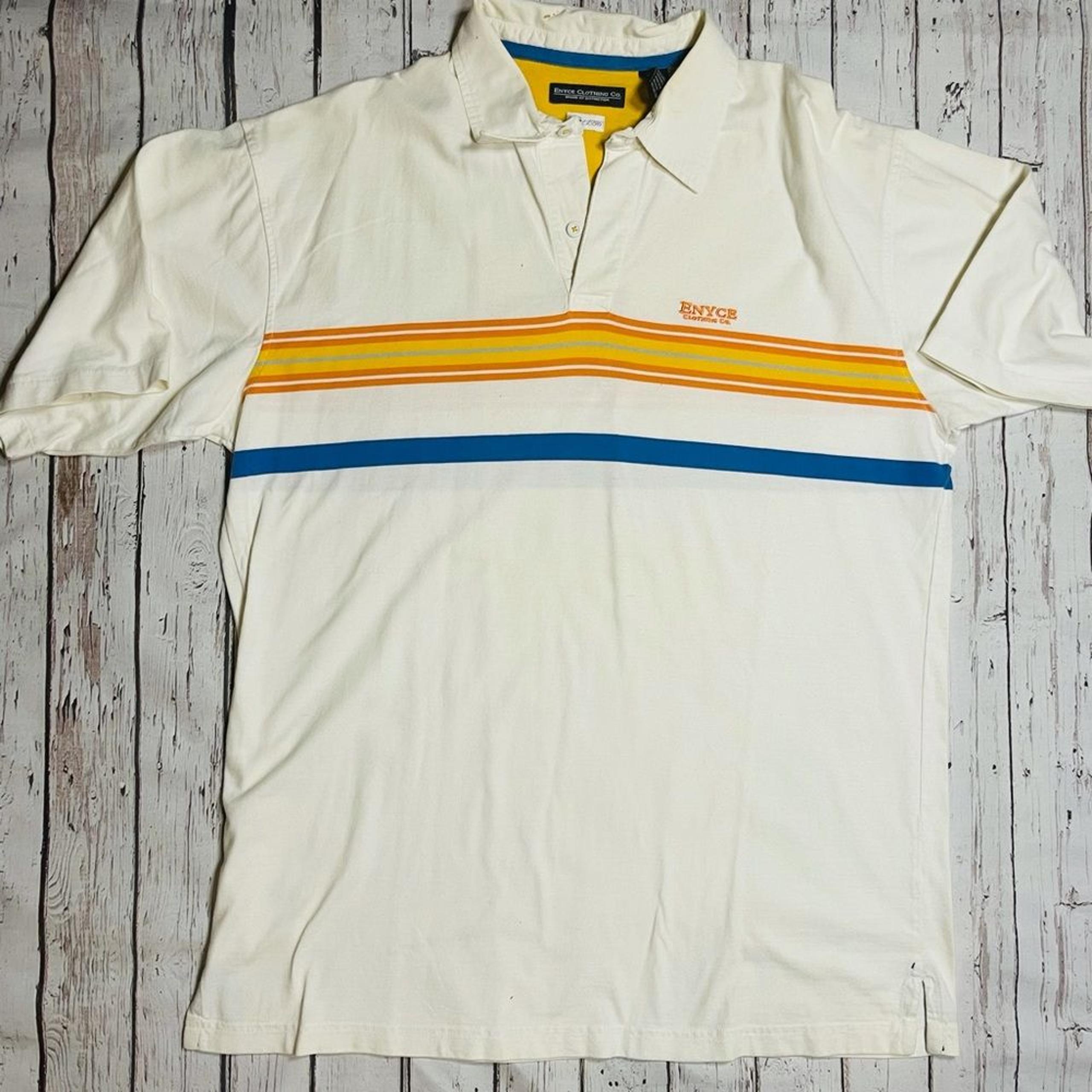 Mens Enyce Polo Shirt Size XL Stripe Short Sleeve