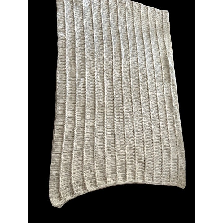 Handmade Blanket cream Crochet detailed