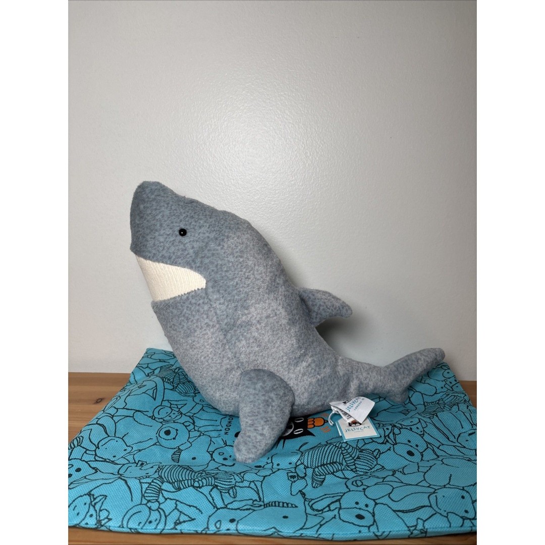 US Seller Authentic Jellycat Silver Shark New With Tags And Dust Bag