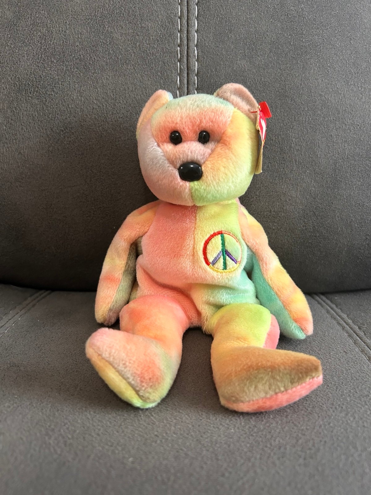 RARE ERRORS- TY Beanie Baby: Peace Bear 1996 - Multicolor
