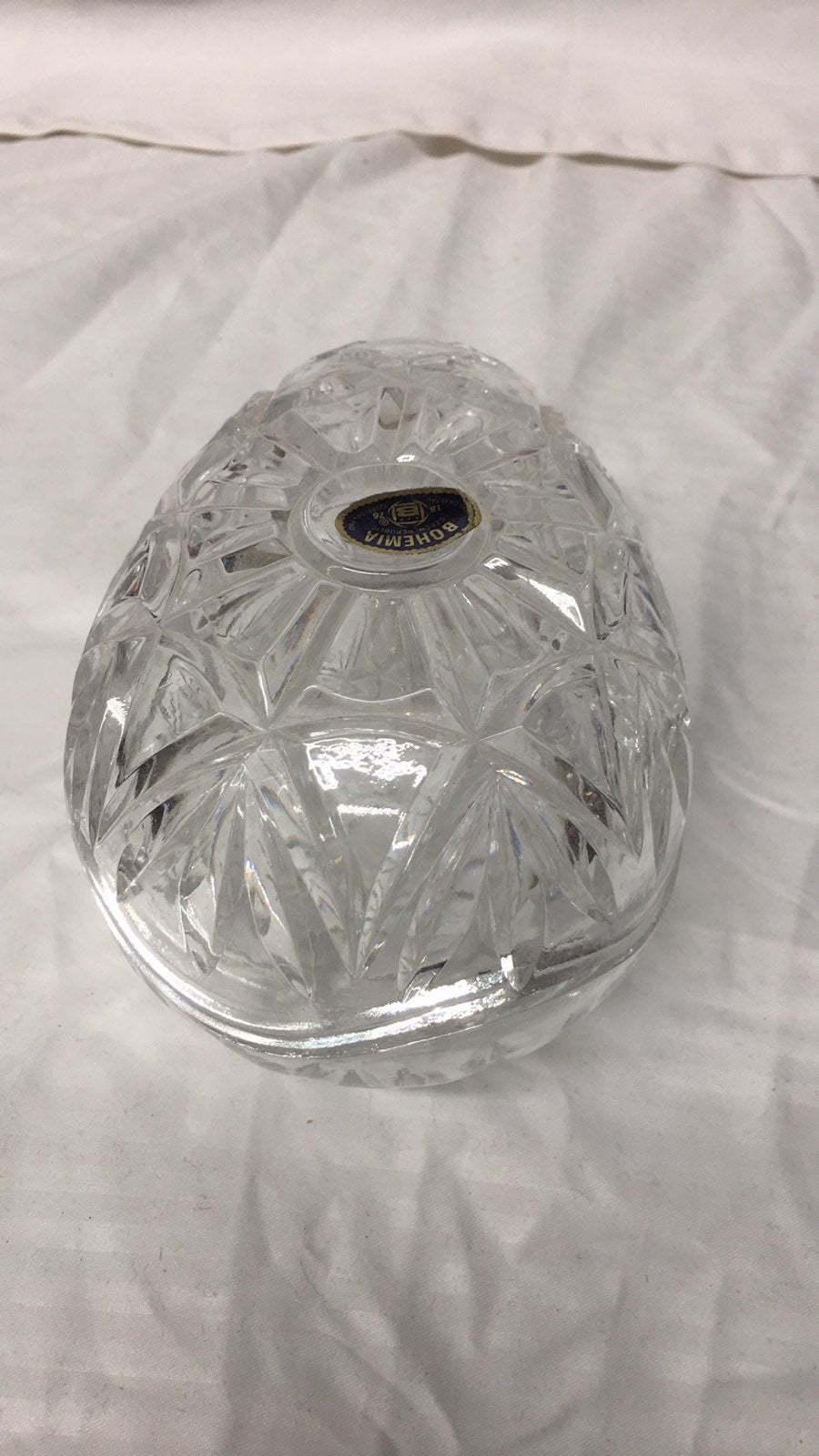Bohemia leaded vintage crystal Egg