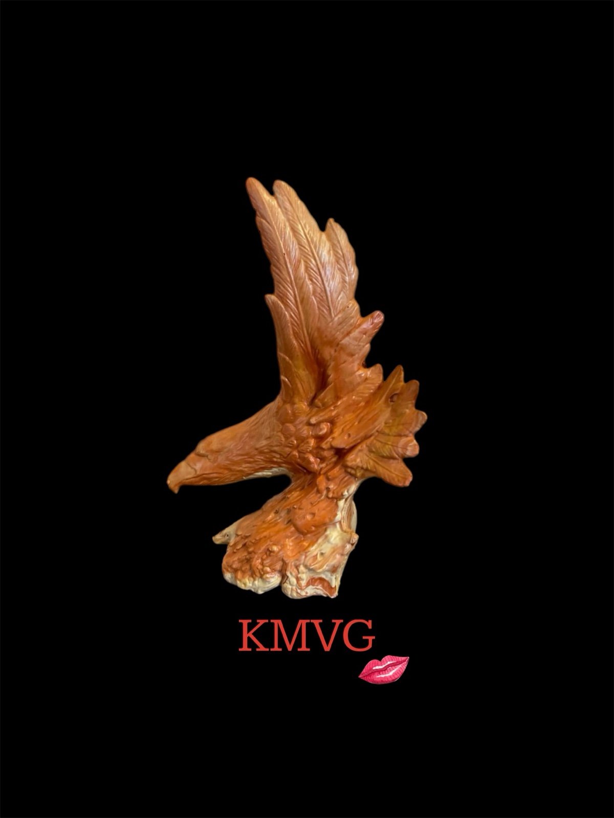 Vintage Eagle Clay/Resin Swirl Sculpture 1950s 12”x10”