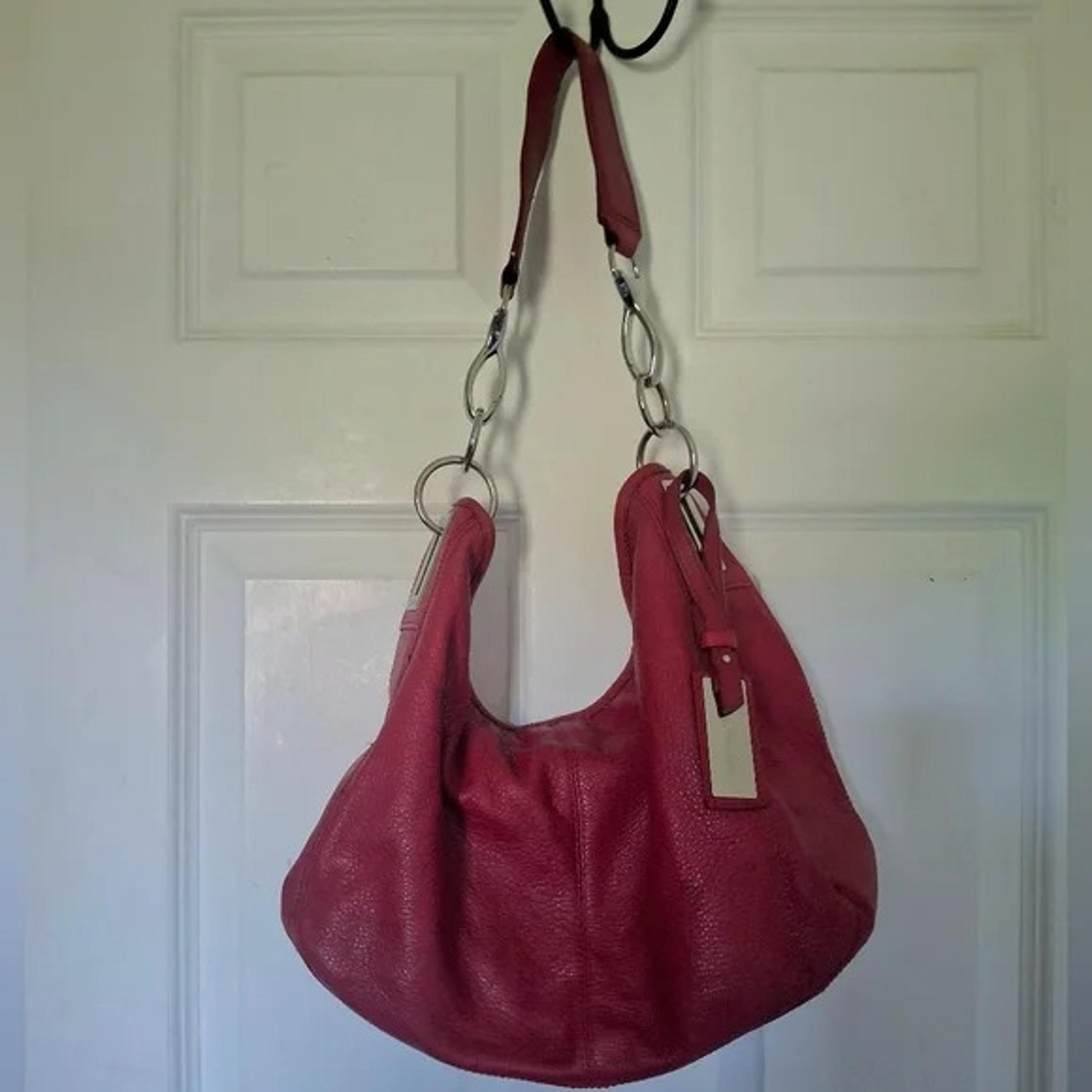 Calvin Klein Red Leather Hobo Bag