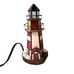 Lighthouse Tiffany Style Nautical Electric Lamp Red White Stained Glass 9.5''