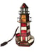 Lighthouse Tiffany Style Nautical Electric Lamp Red White Stained Glass 9.5''