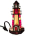 Lighthouse Tiffany Style Nautical Electric Lamp Red White Stained Glass 9.5''