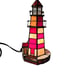 Lighthouse Tiffany Style Nautical Electric Lamp Red White Stained Glass 9.5''