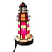 Lighthouse Tiffany Style Nautical Electric Lamp Red White Stained Glass 9.5''