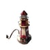 Lighthouse Tiffany Style Nautical Electric Lamp Red White Stained Glass 9.5''