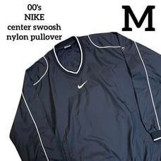 00s Nike Center Swoosh Nylon Pullover M Navy Vintage