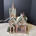 PLAID TIDINGS Porcelain Lighted Christmas Village House Cracker Barrel VTG