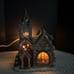 PLAID TIDINGS Porcelain Lighted Christmas Village House Cracker Barrel VTG