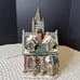 PLAID TIDINGS Porcelain Lighted Christmas Village House Cracker Barrel VTG