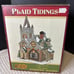 PLAID TIDINGS Porcelain Lighted Christmas Village House Cracker Barrel VTG