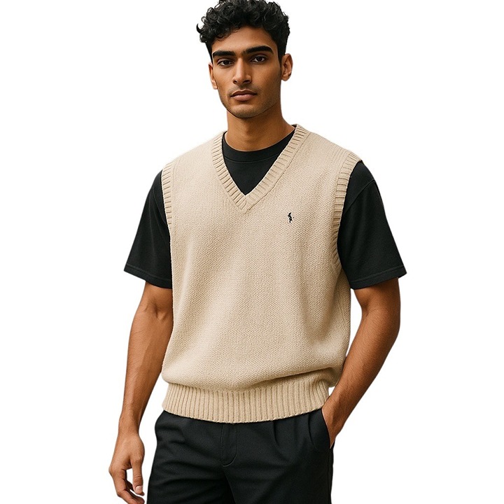 Polo By Ralph Lauren V Neck Sweater Vest Cream Size XXL Y2K Vintage Preppy Retro