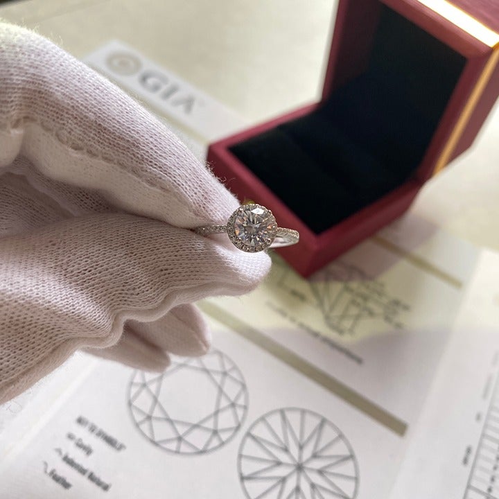 Natural diamond ring GIA Certificate Platinum wedding ring
