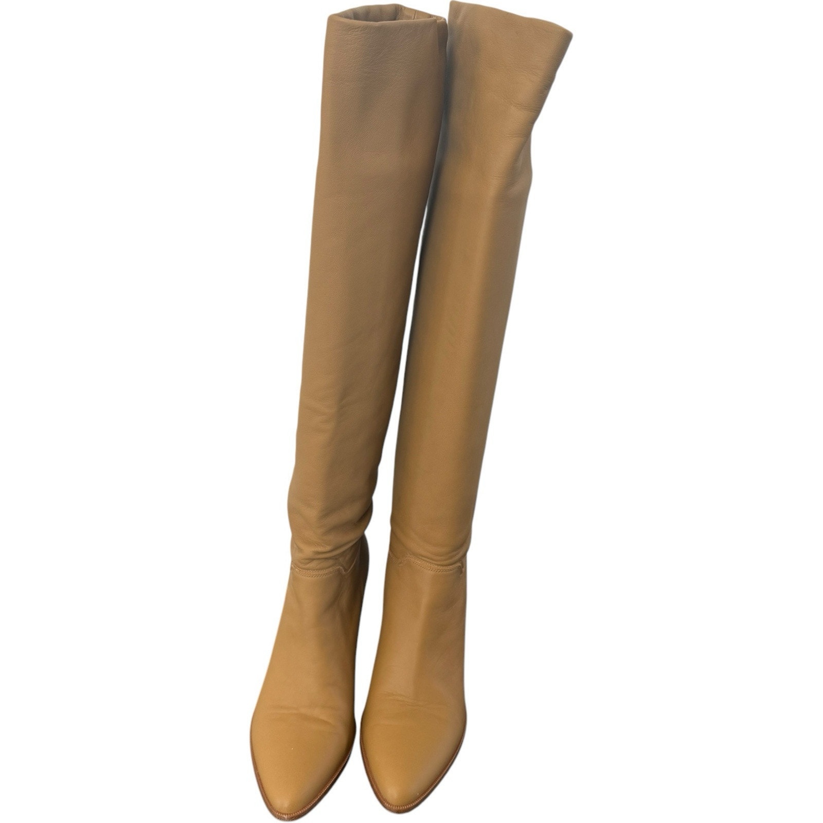 Tamara Mellon Pic Knee High 65 Boots In Nappa Chamois Size 37.5