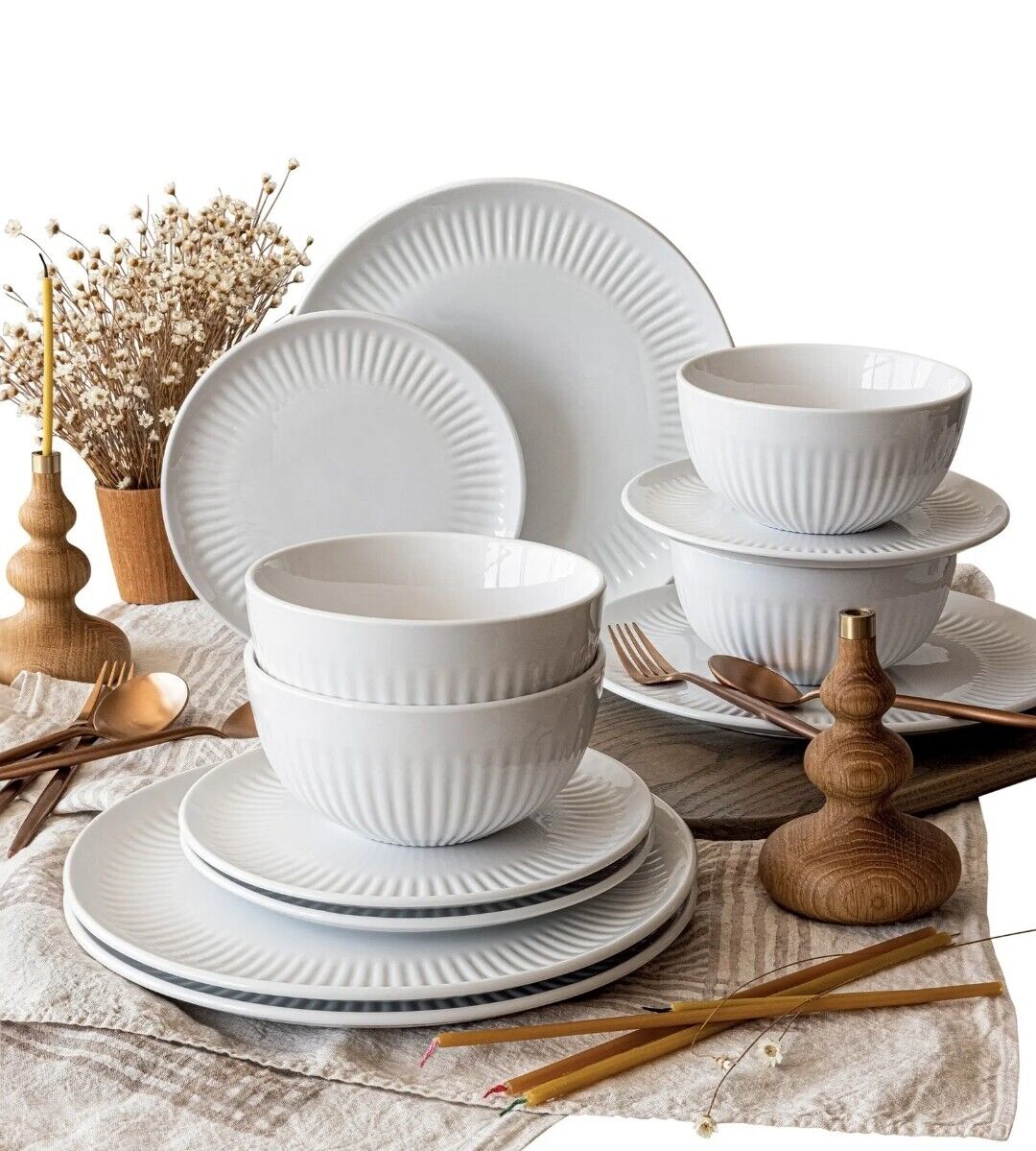 Over & Back 12 Pcs Porcelain Dinnerware Set