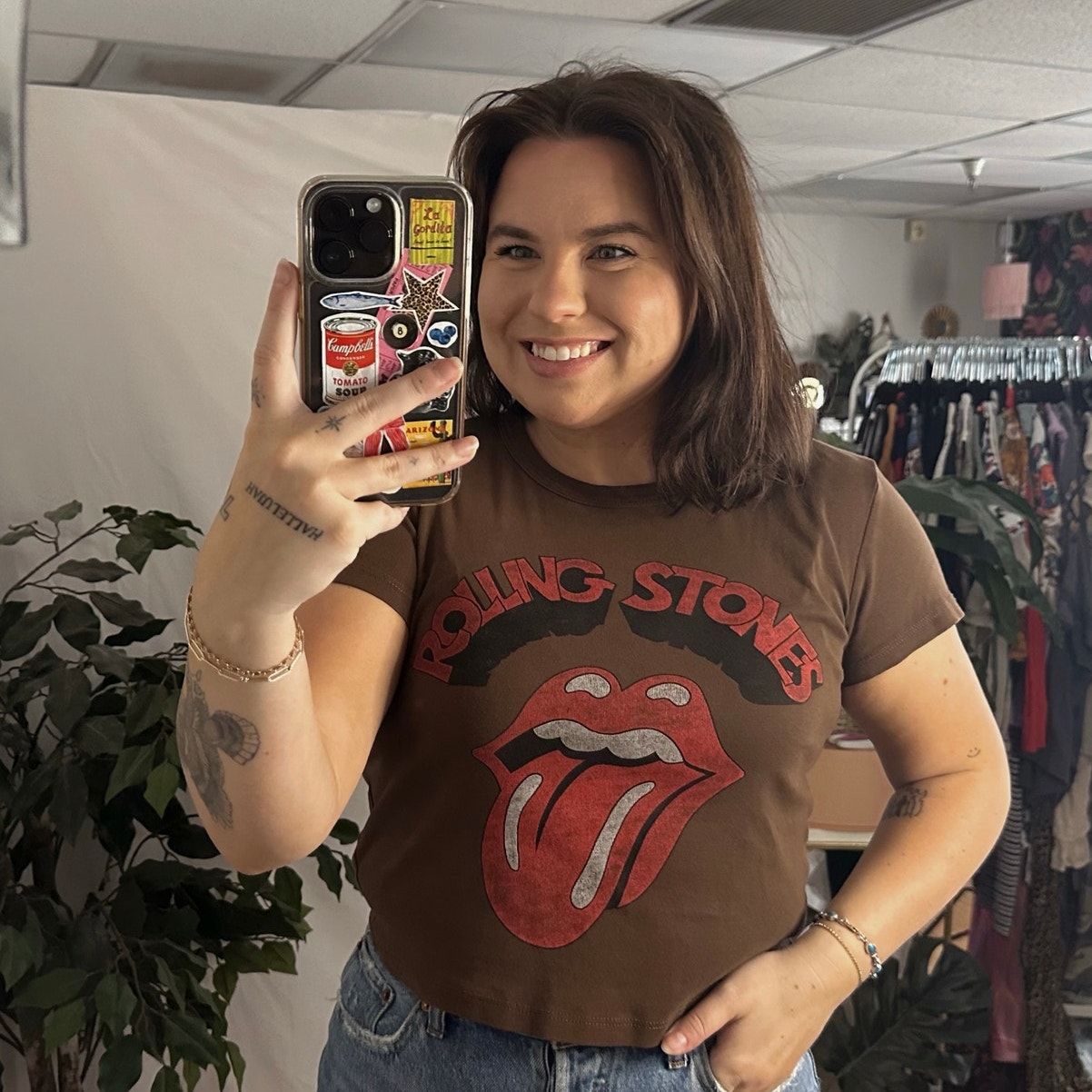 Daydreamer Rolling Stone Short Sleeve Graphic Tee Brown Size Small