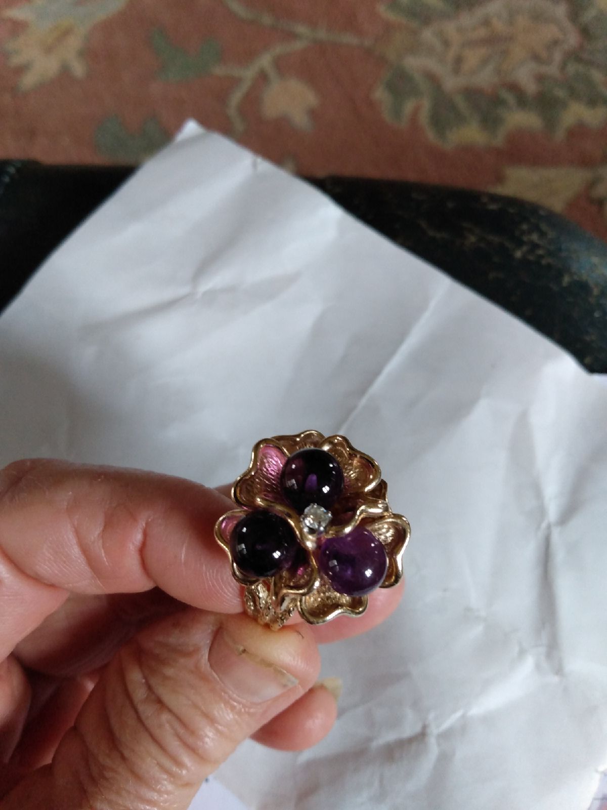 Amethyst ring with diamond